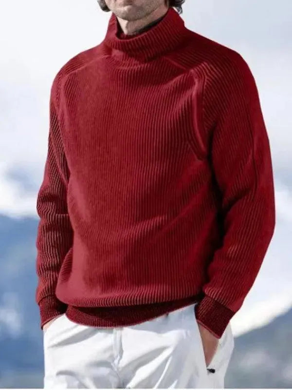 Men’s Knit Turtleneck Pullover Sweater – Soft Stretch