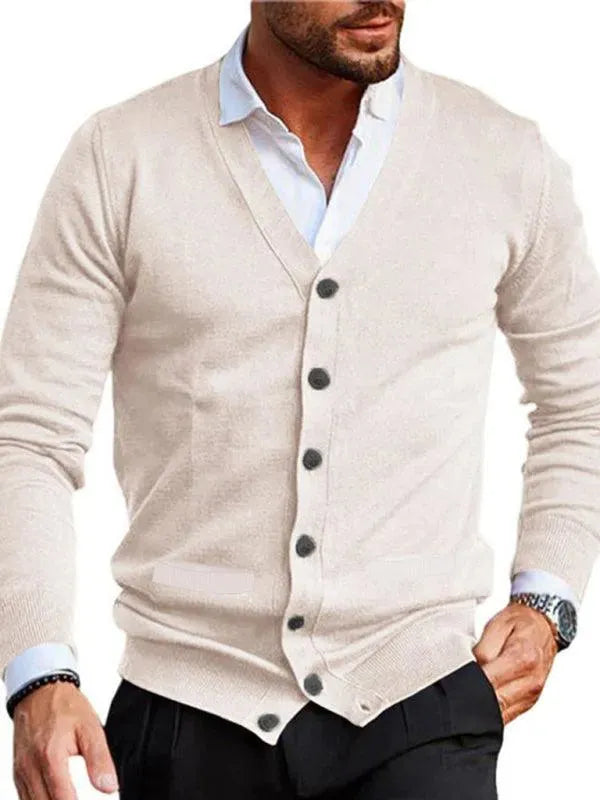 Men’s Lightweight V-Neck Cardigan Sweater – Button