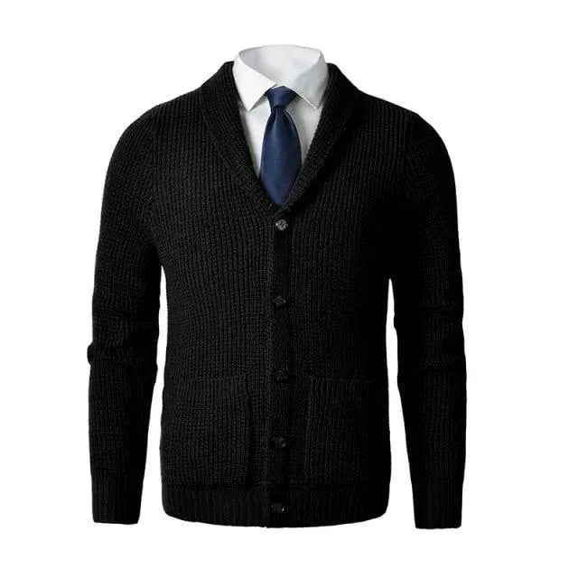 Men’s Merino Wool Cardigan Sweater – V-Neck