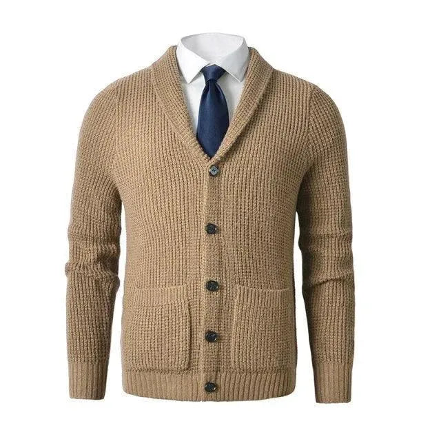 Men’s Merino Wool Cardigan Sweater – V-Neck