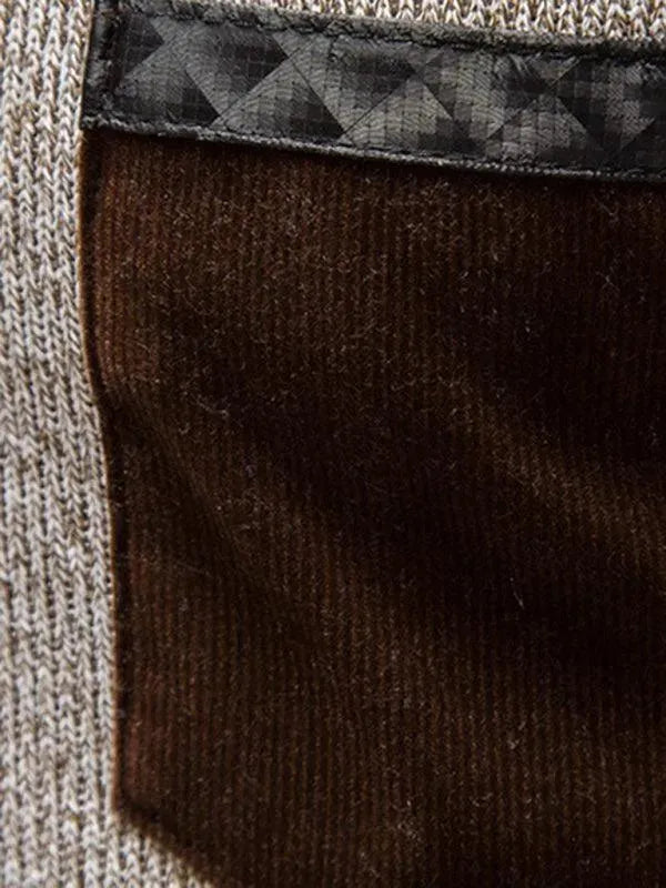 Men’s Patchwork Zip Turtleneck Pullover Sweater