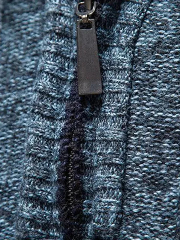 Men’s Quarter-Zip Pullover Sweater – Stand Collar Knit