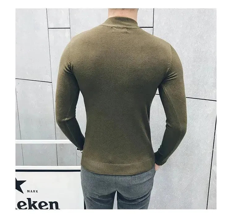 Men’s Slim Fit Striped Crew-Neck Pullover Sweater