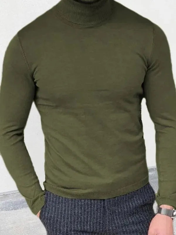 Men’s Slim Fit Turtleneck Pullover Sweater – Knit
