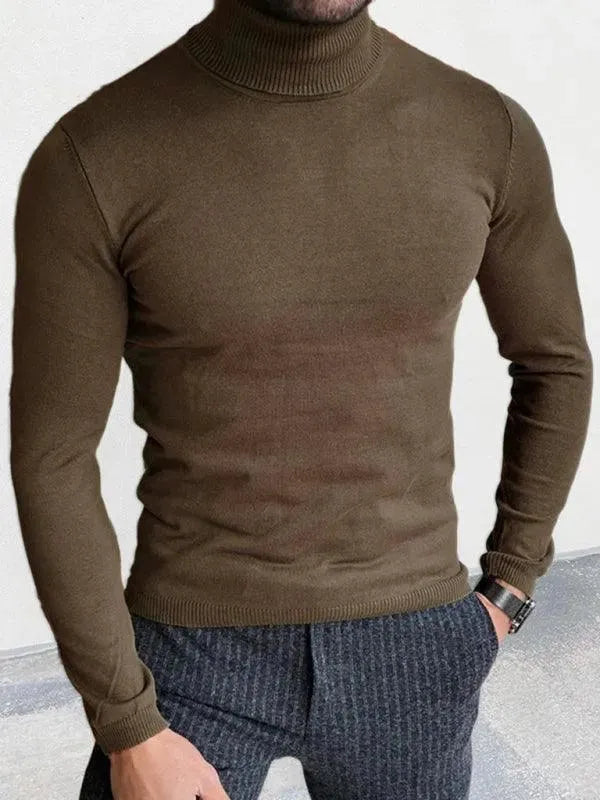 Men’s Slim Fit Turtleneck Pullover Sweater – Knit