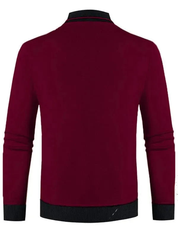 Men’s Slim Fit V-Neck Pullover Sweater – Solid Knit