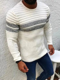 Men’s Striped Crew-Neck Pullover Sweater – Knit