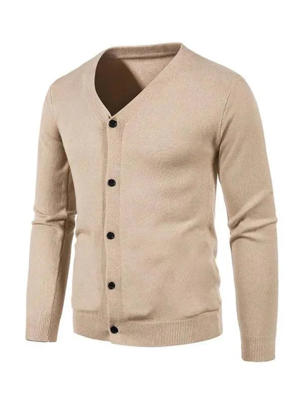 Men’s V-Neck Cardigan Sweater – Button Front