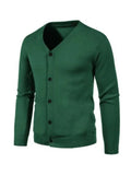 Men’s V-Neck Cardigan Sweater – Button Front