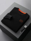 Men’s Wool Blend Crew-Neck Pullover Sweater