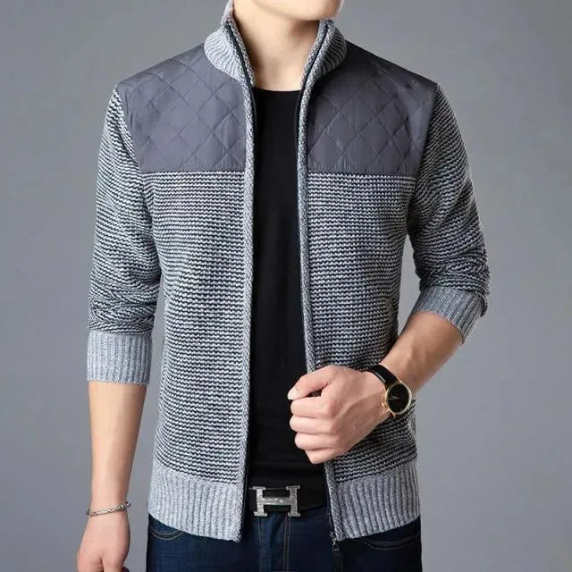 Men’s Zip Mock-Neck Cardigan Sweater