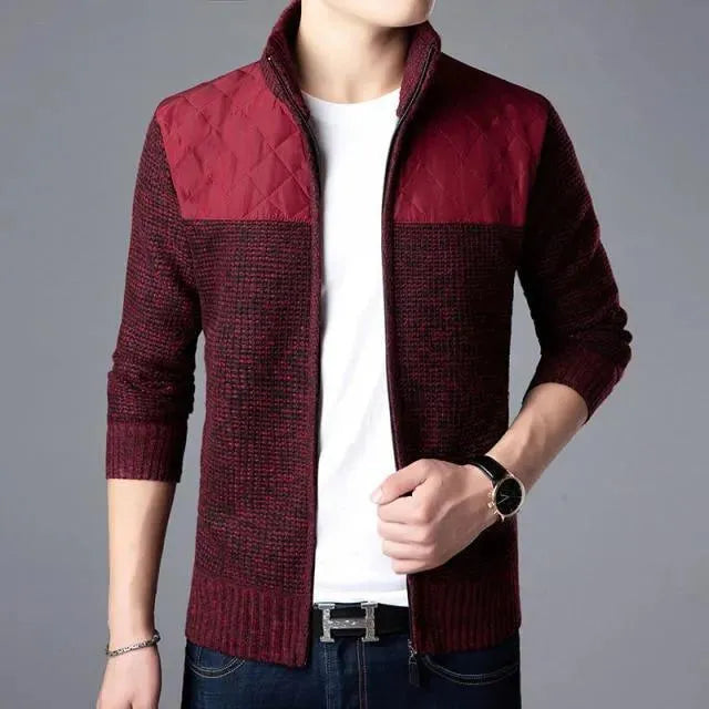 Men’s Zip Mock-Neck Cardigan Sweater
