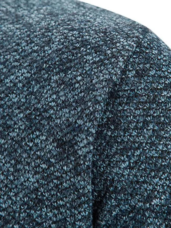 Men’s Zip Mock-Neck Cardigan Sweater – Checkered