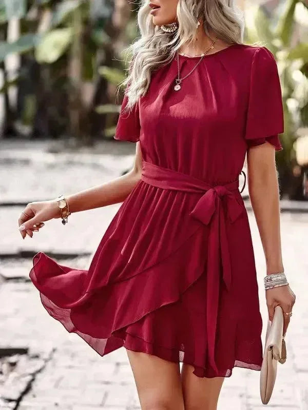 Romantic Chiffon Tiered Mini Dress
