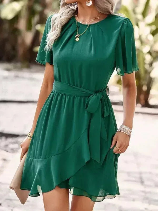 Romantic Chiffon Tiered Mini Dress