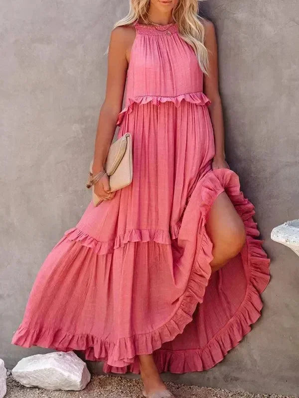 Romantic Cotton Tiered Maxi Dress