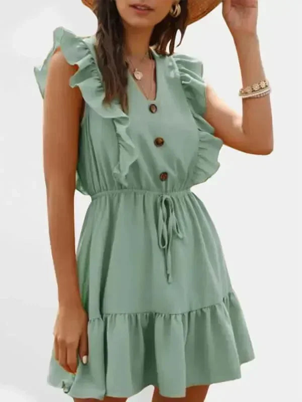Romantic Cotton Tiered Mini Dress