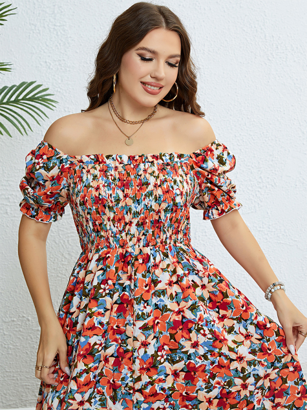 Romantic Floral Asymmetric Midi Dress
