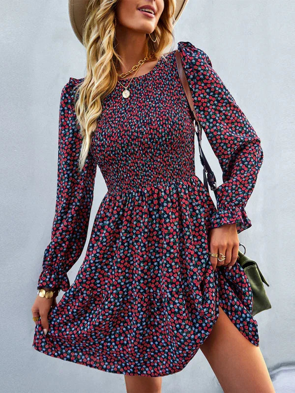 Romantic Floral Chiffon Mini Dress