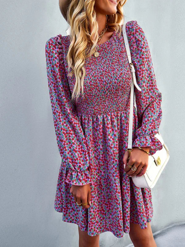 Romantic Floral Chiffon Mini Dress