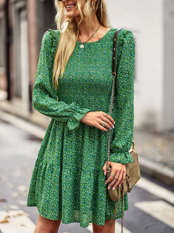 Romantic Floral Chiffon Mini Dress