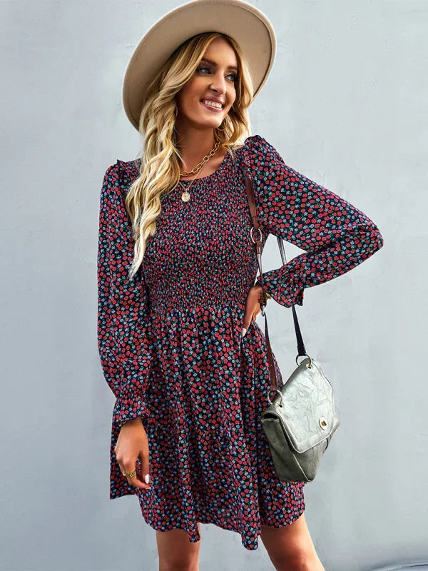 Romantic Floral Chiffon Mini Dress