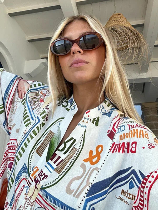 Romantic Floral Cotton Button Midi Dress