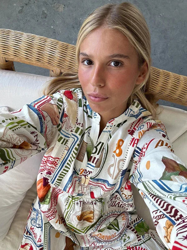 Romantic Floral Cotton Button Midi Dress