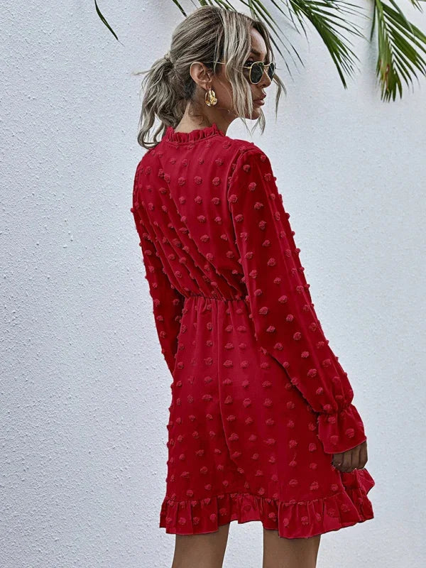 Romantic Pink Polka Dot Mini Dress