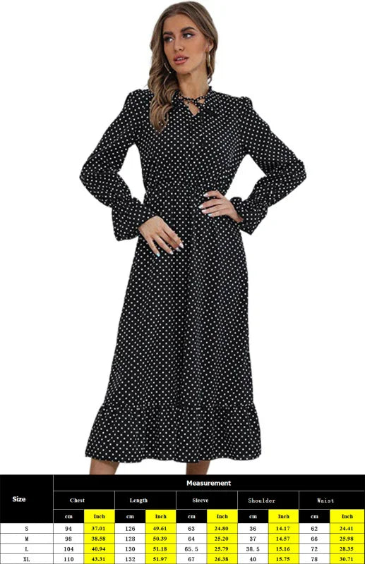 Romantic Polka Dot Chiffon Midi Dress