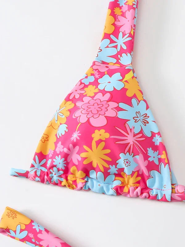 Women Floral High Cut Bikini Set