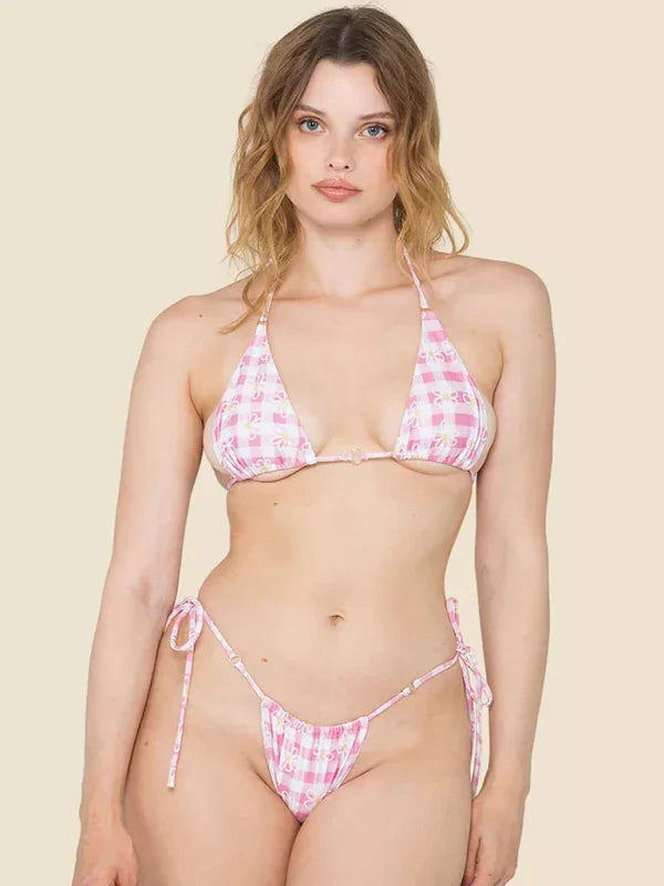 Women Polka Dot String Bikini Set