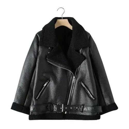 Women’s Belted Moto Bomber Jacket Style