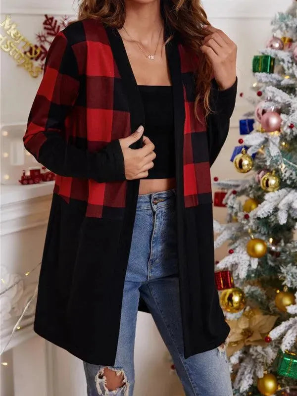 Women’s Christmas Print Longline Cardigan Sweater – Winter Knit