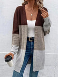 Women’s Colorblock Longline Cardigan Sweater – V-Neck