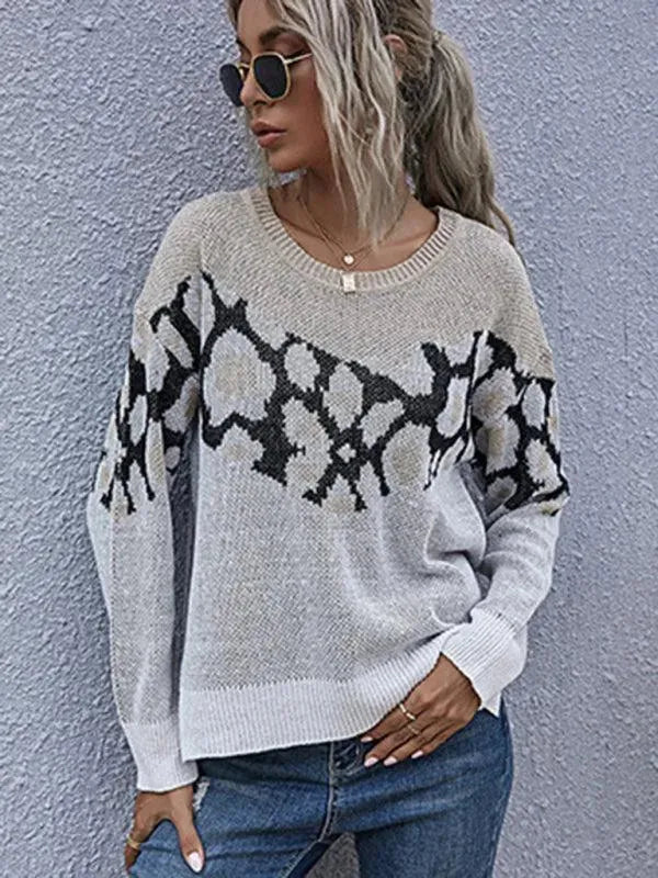 Women’s Graphic Crew-Neck Pullover Sweater