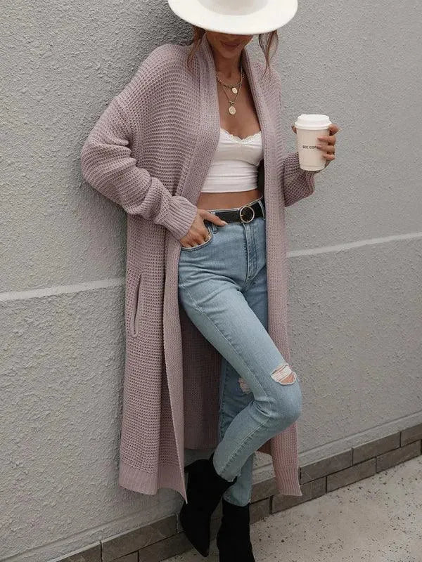 Women’s Longline Slip-On Cardigan Sweater – Relaxed V-Neck Layer