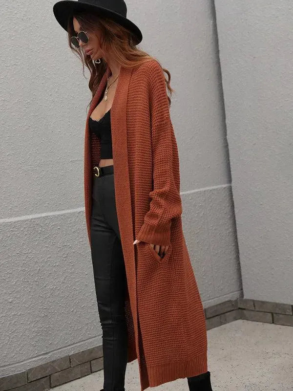 Women’s Longline Slip-On Cardigan Sweater – Relaxed V-Neck Layer