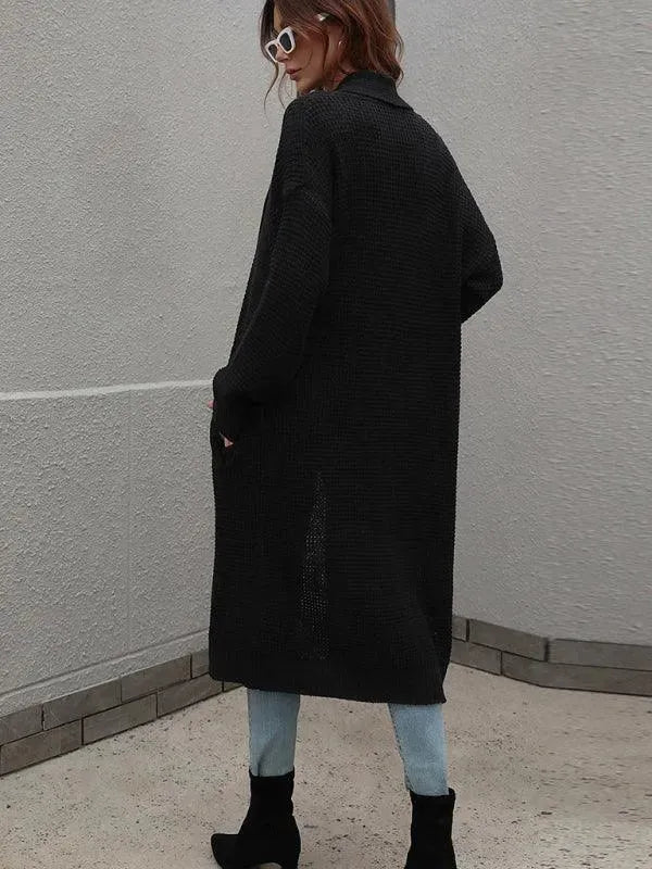 Women’s Longline Slip-On Cardigan Sweater – Relaxed V-Neck Layer