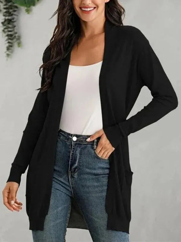 Women's Longline V-Neck Slip-On Cardigan Sweater