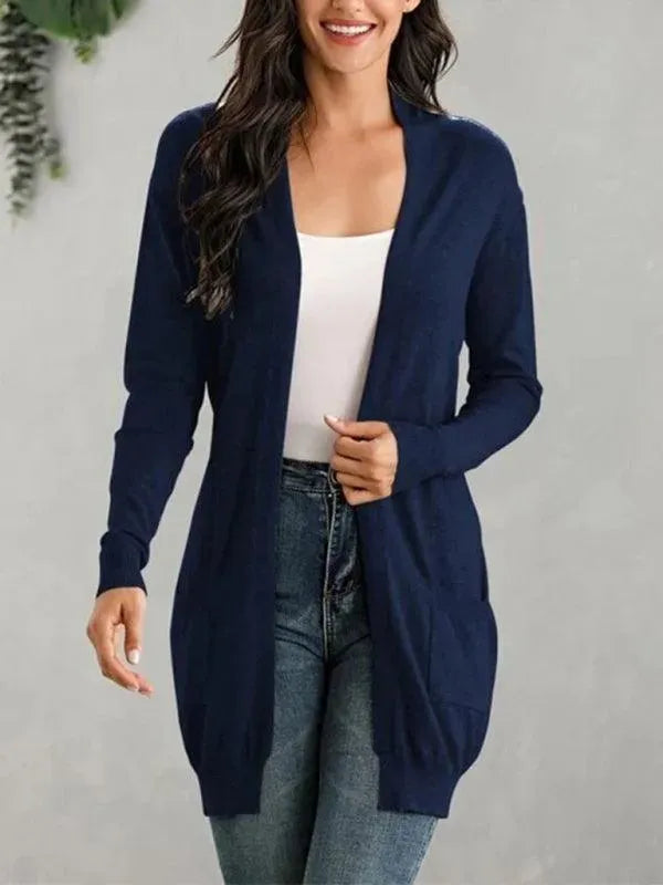Women's Longline V-Neck Slip-On Cardigan Sweater