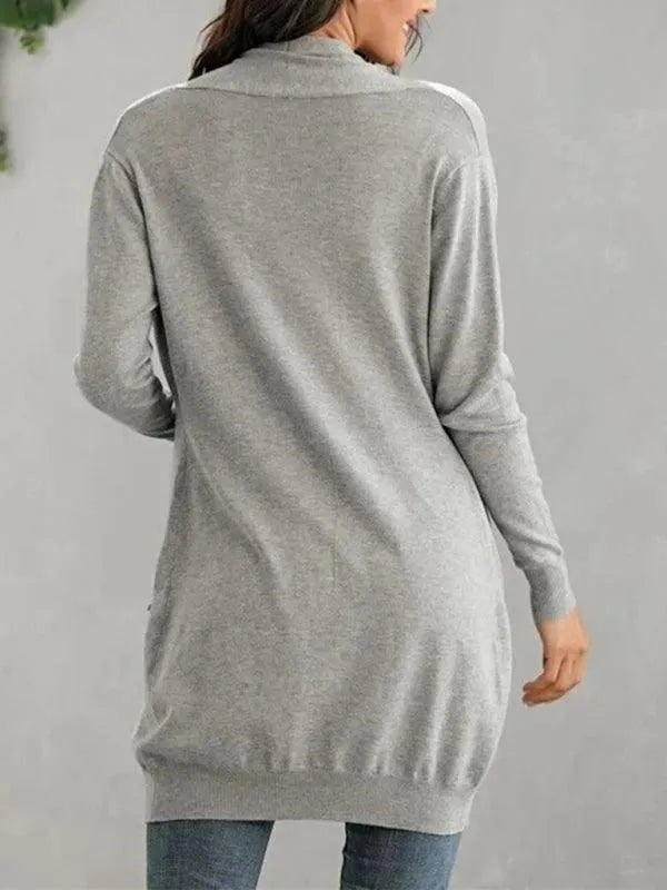 Women's Longline V-Neck Slip-On Cardigan Sweater