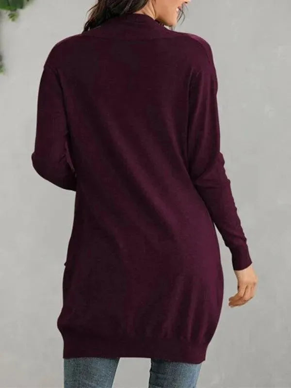 Women's Longline V-Neck Slip-On Cardigan Sweater