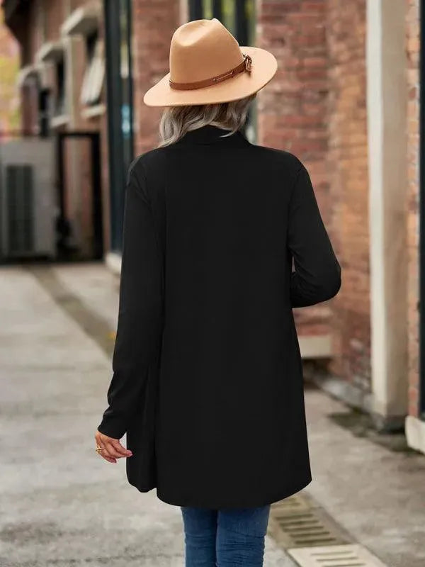 Women’s Open Front Longline Cardigan Sweater – Relaxed Fit