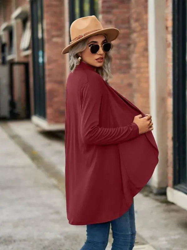 Women’s Open Front Longline Cardigan Sweater – Relaxed Fit