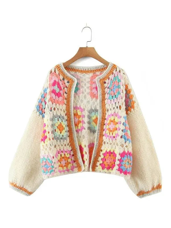 Women’s Oversized Crew Neck Cardigan Sweater – Relaxed Fit