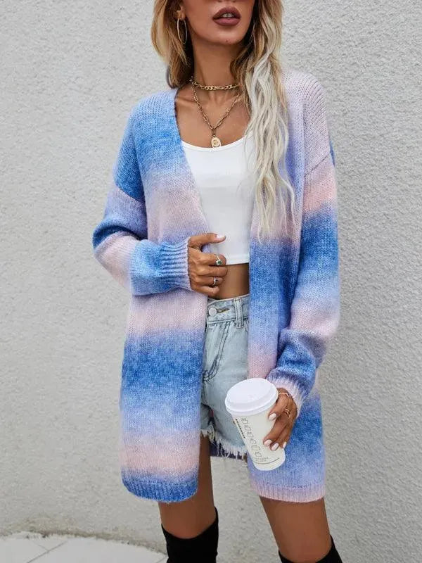 Women’s Oversized Tie-Dye Cardigan Sweater – Longline Fit