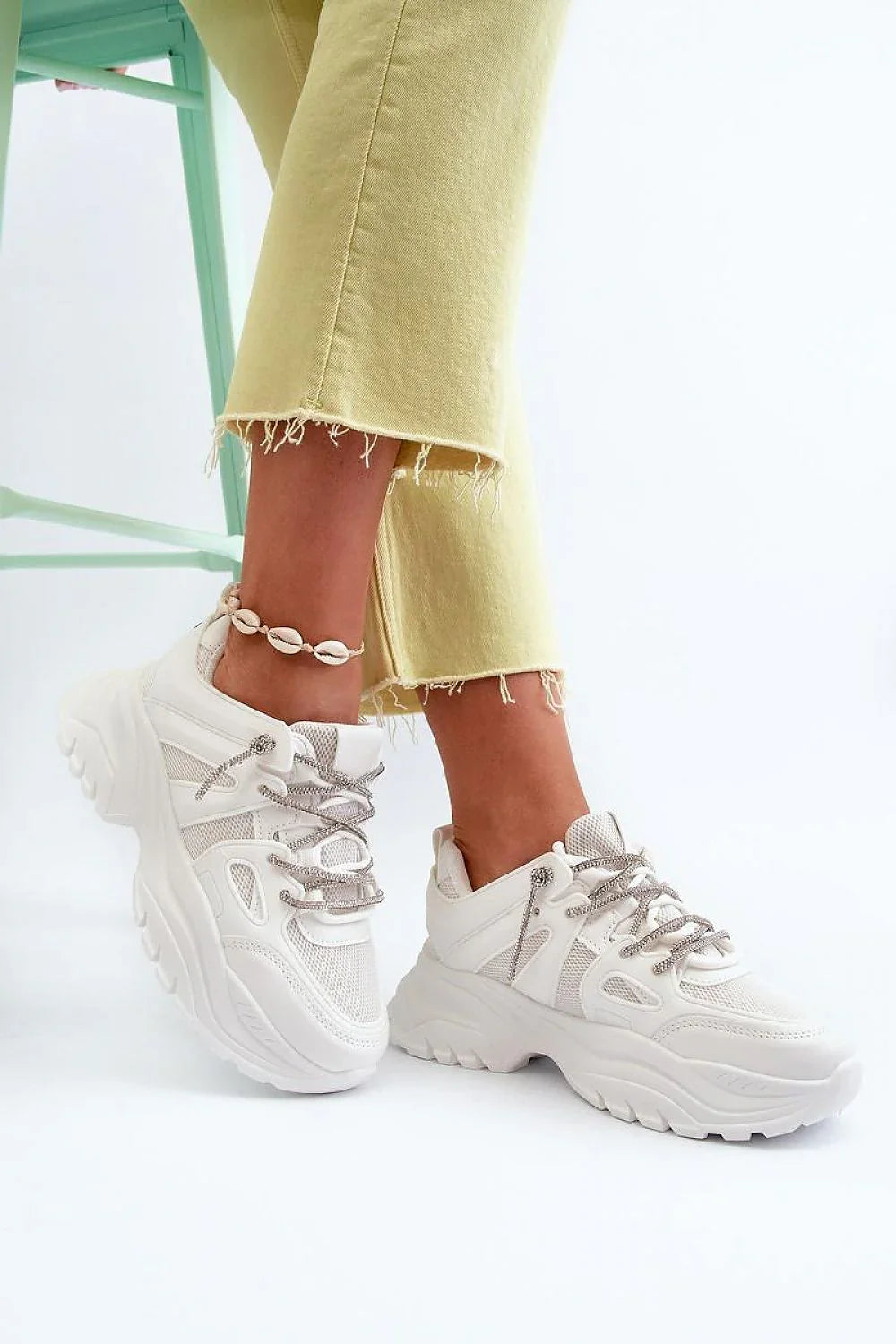 Women's Sneakers - Low-Top Platform Sneakers Shoes - Lace-Up All-Season Shoes-Sneakers-LeStyleParfait