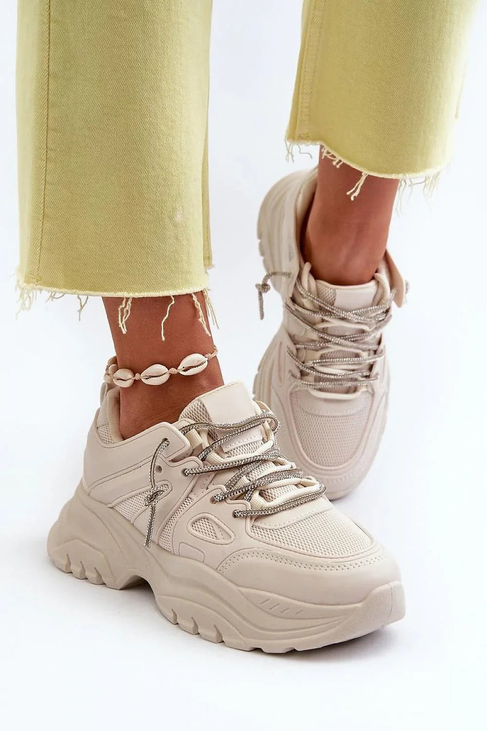 Women's Sneakers - Low-Top Platform Sneakers Shoes - Lace-Up All-Season Shoes-Sneakers-LeStyleParfait