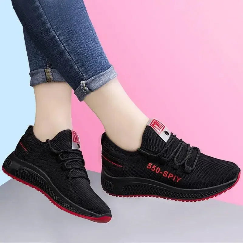Women's Sneakers - Low-Top Women Flat Sneakers - Lace-Up Spring-Autumn Shoes